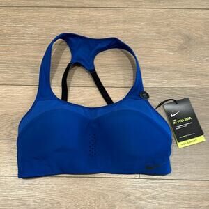 NIKE Blue Alpha Dri-Fit Padded Racerback Adjustable‎ Sports Bra Size XS (A-C)